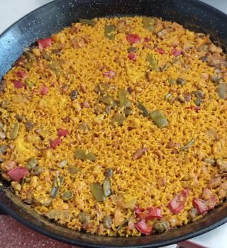 Paella magro y verduras